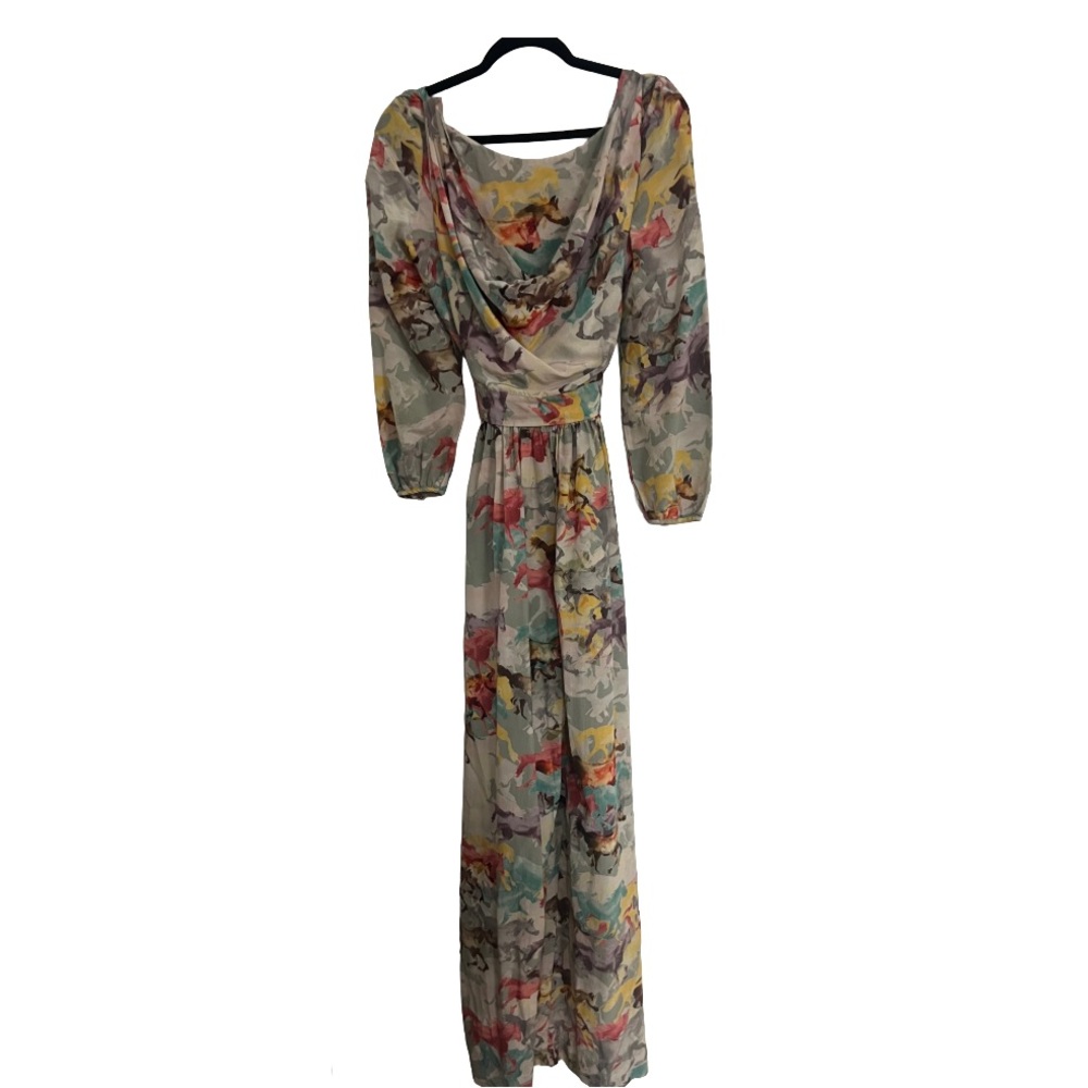 Jumpsuit Horse Print Watercolor, Sz M, Cotton&Silk, Exquisite Drape by Ainsley - Picture 2 of 11